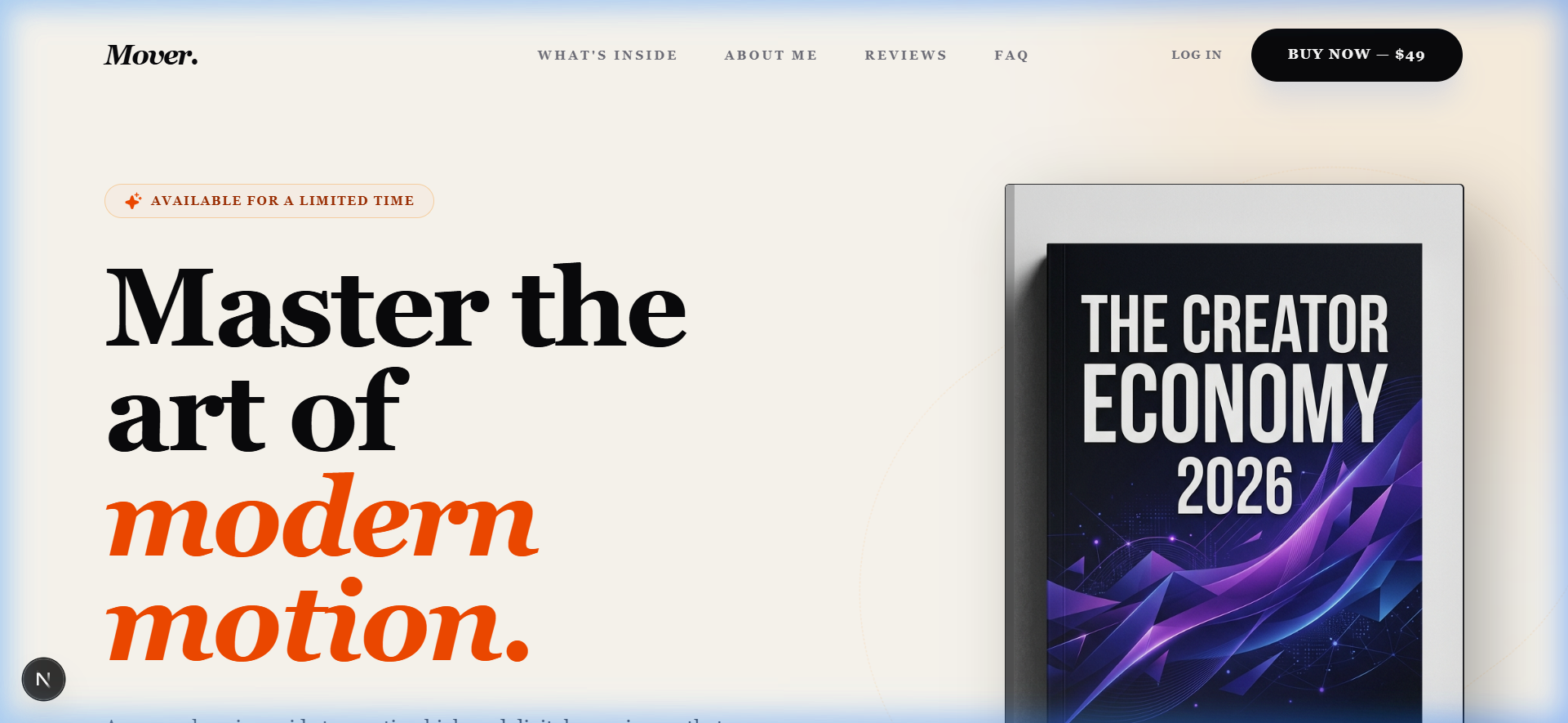 Creator Digital Product Landing