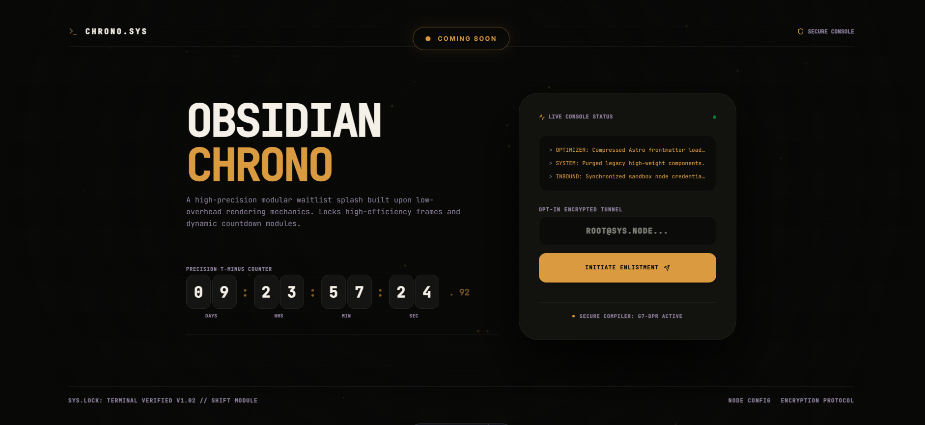 Obsidian Chrono Shift Splash