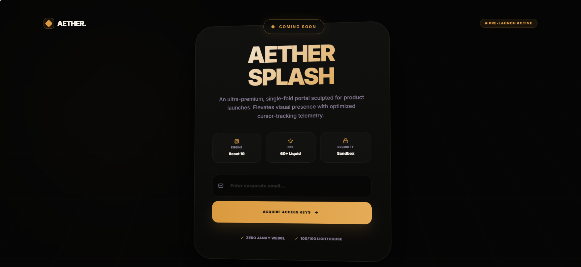 Aether Glare Spotlight Splash